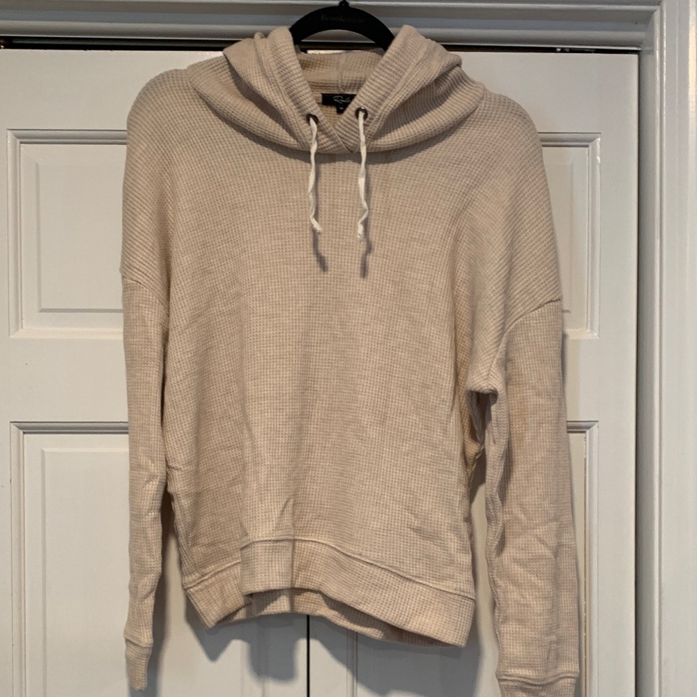 Rails Cream Waffle Hooded Sweater